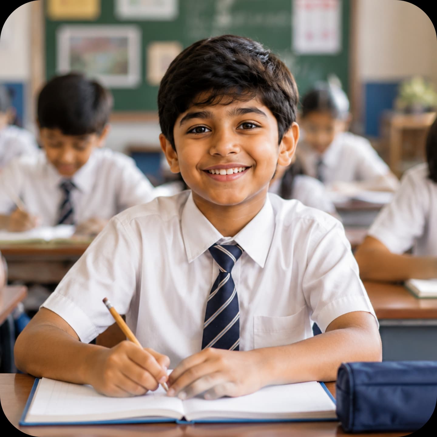 Child in a classroom representing education goals